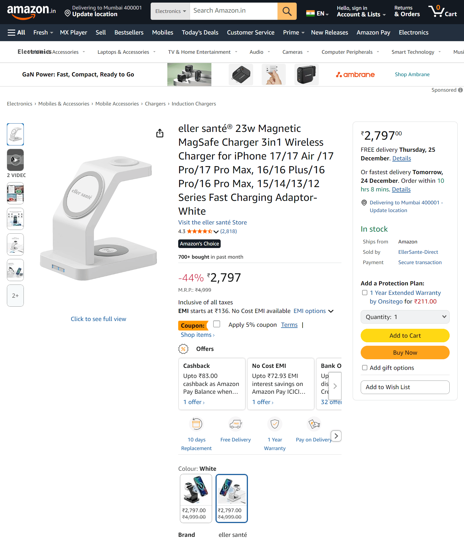 亚马逊12月最火的10款无线充电器开元棋牌度“果粉”都在买什么？揭秘(图9)